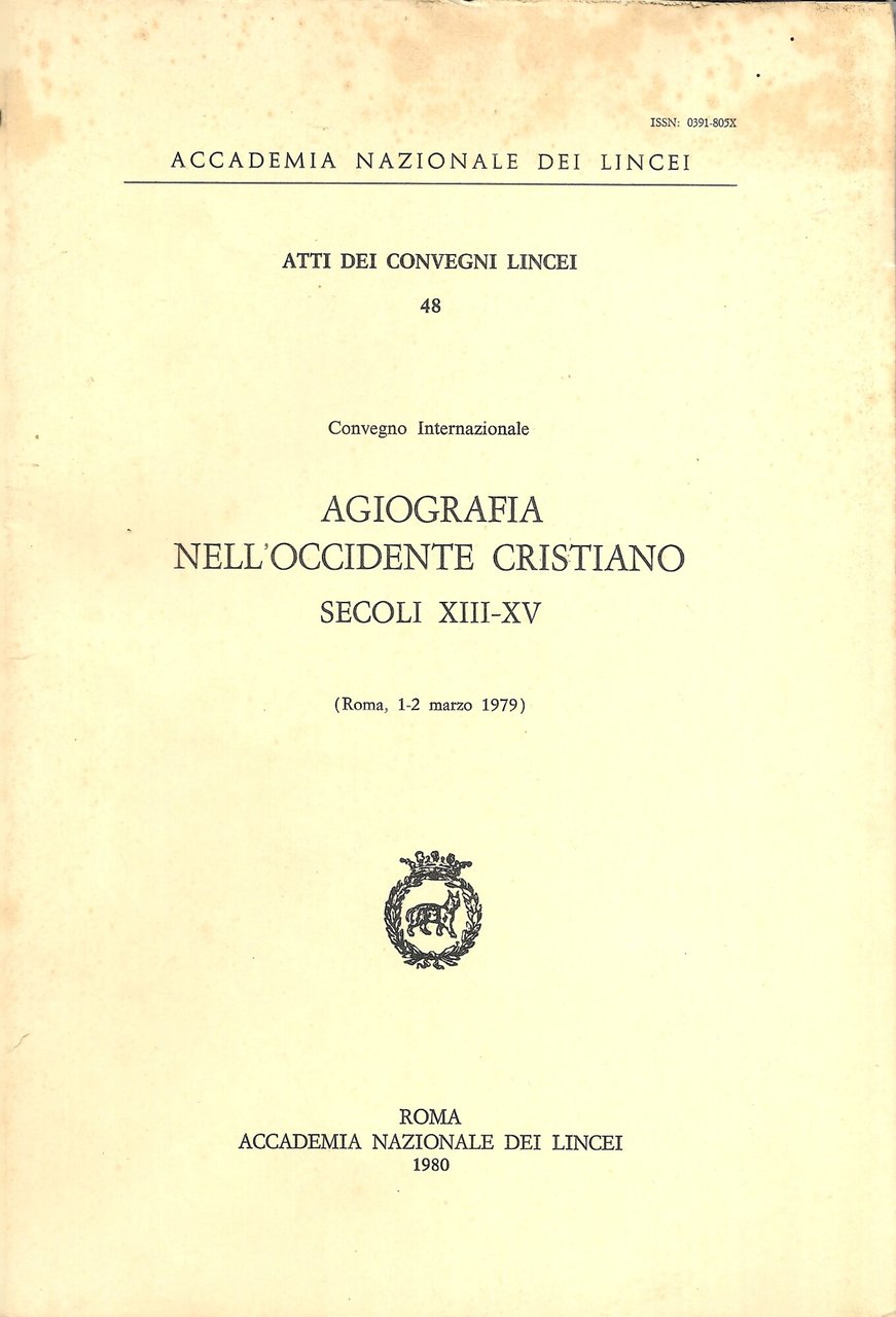 AGIOGRAFIA NELL ' OCCIDENTE CRISTIANO - SECOLI XIII/XV -