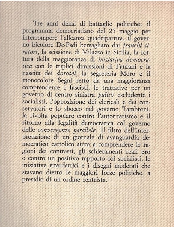 ANTOLOGIA DI POLITICA (1958 -1960)