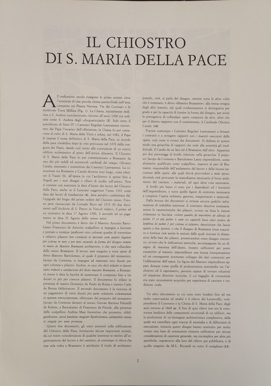 Architetture del cinquecento a Roma 1. Il chiostro di Santa …