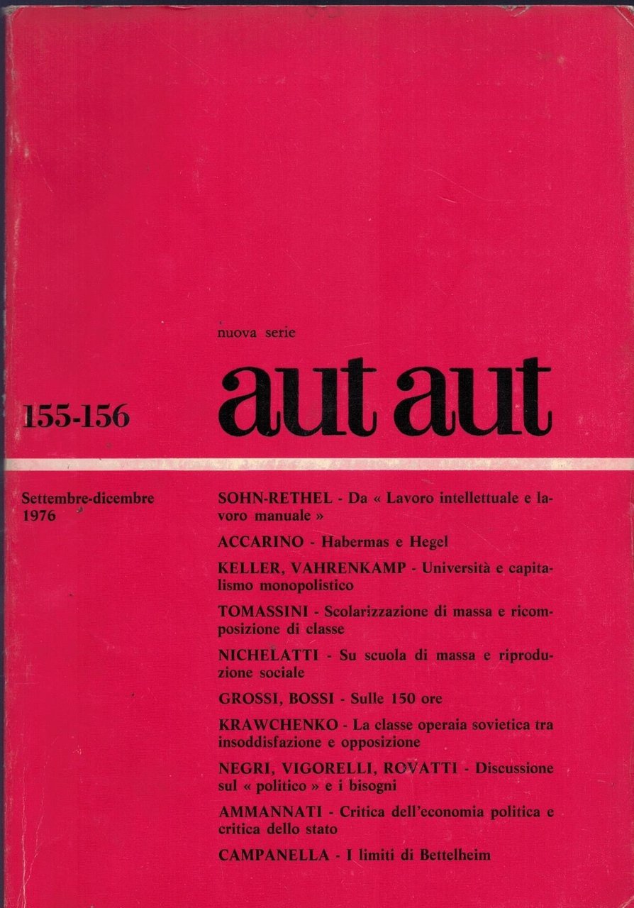 Aut Aut n. 155-156/settembre-dicembre 1976