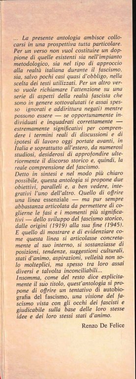 Autobiografia del fascismo. Antologia di testi fascisti 1919-1945