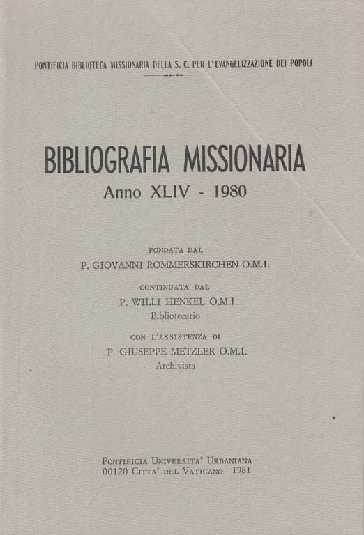 Bibliographia missionaria. 10 annate (1979-1988). | Immagine Gallery 2