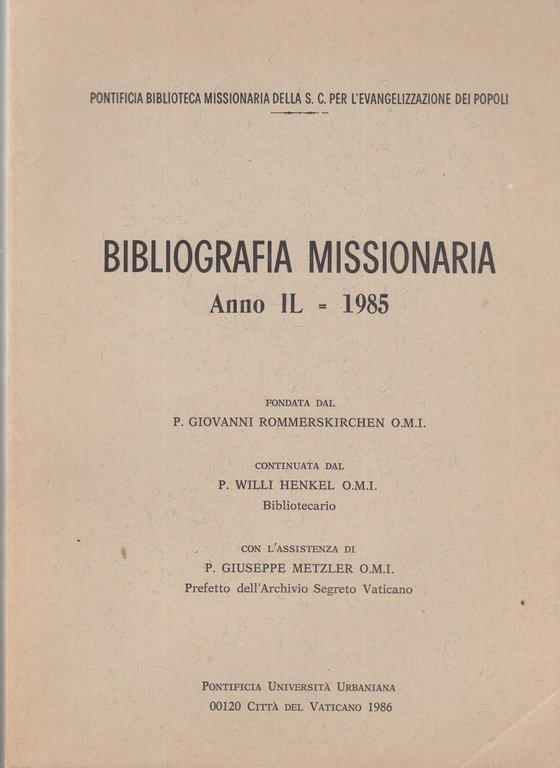 Bibliographia missionaria. 10 annate (1979-1988). | Immagine Gallery 6