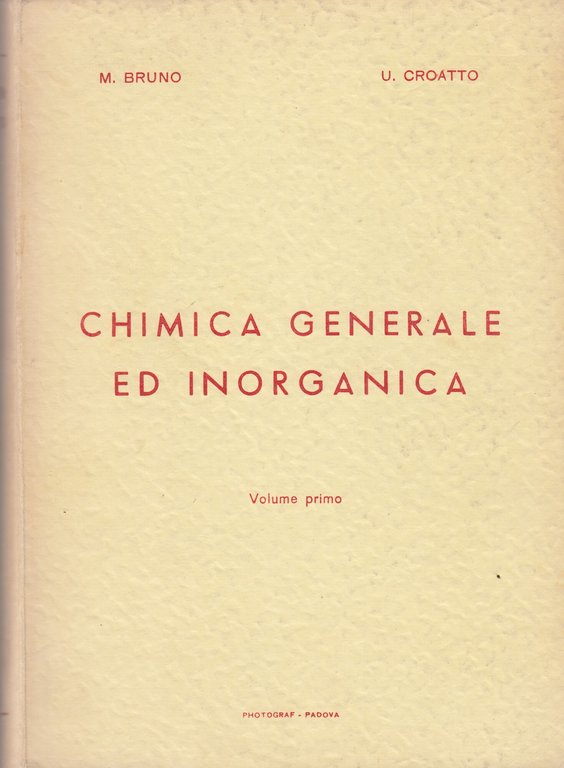 CHIMICA GENERALE ED INORGANICA . VOL 1
