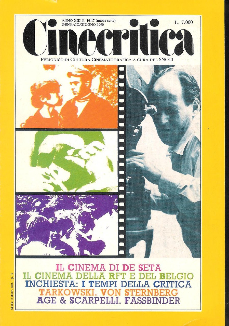 Cinecritica ,periodico di Cultura Cinematografica anno XIII n. 16-17(gen-giu 1990 …
