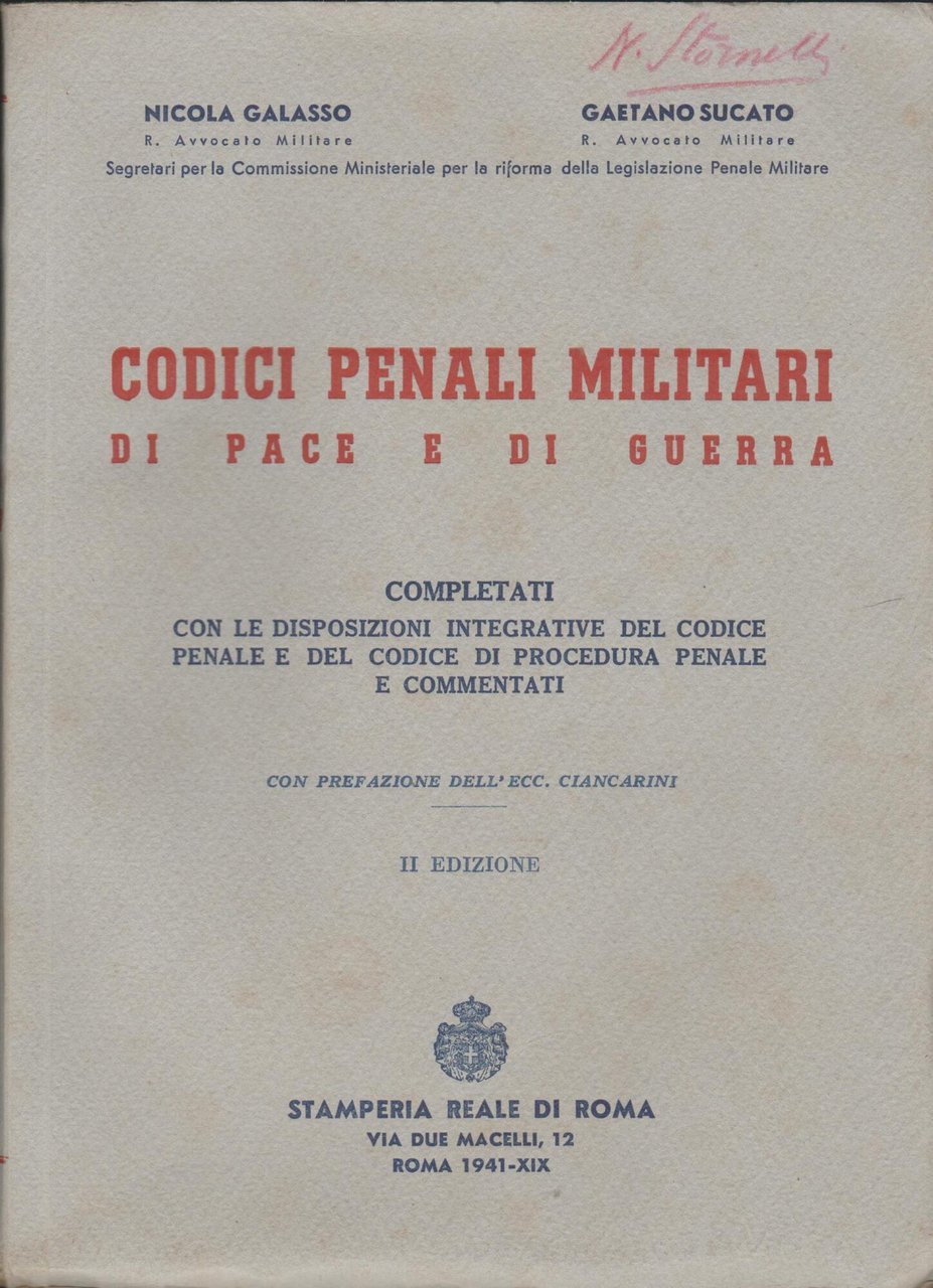 Codici Penali Militari di pace e di guerra | Immagine principale