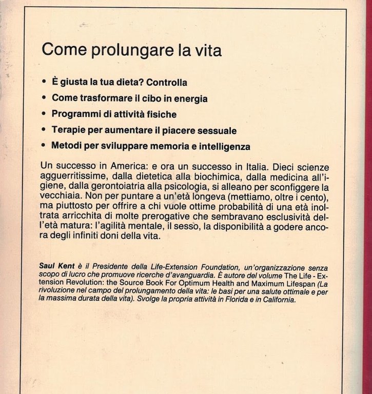 COME PROLUNGARE LA VITA