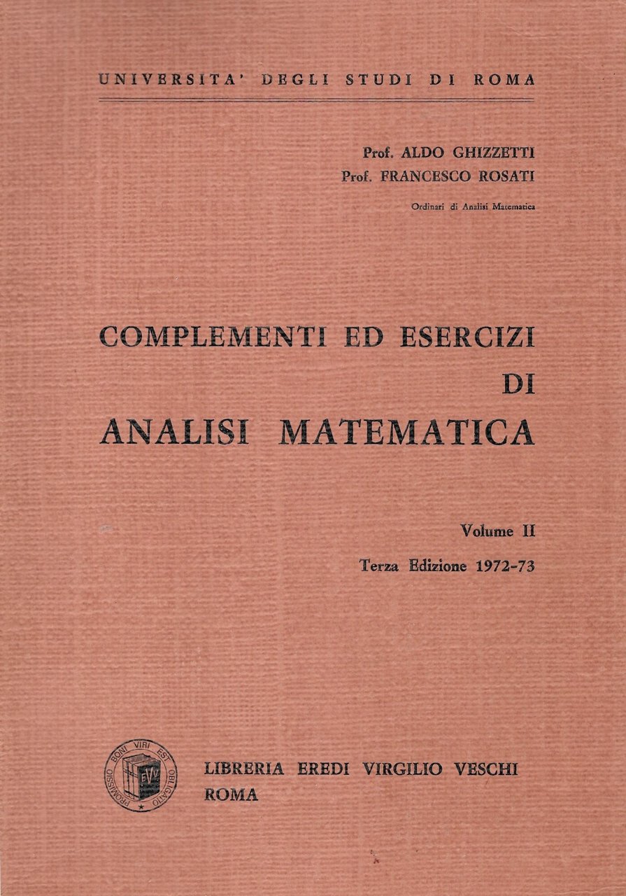 COMPLEMENTI ED ESERCIZI DI ANALISI MATEMATICA - Volume 2