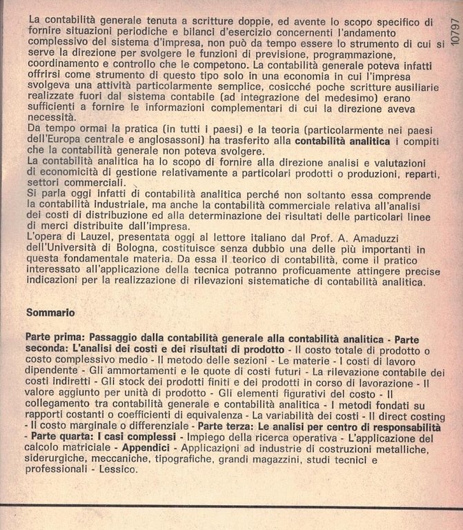 Contabilità analitica.