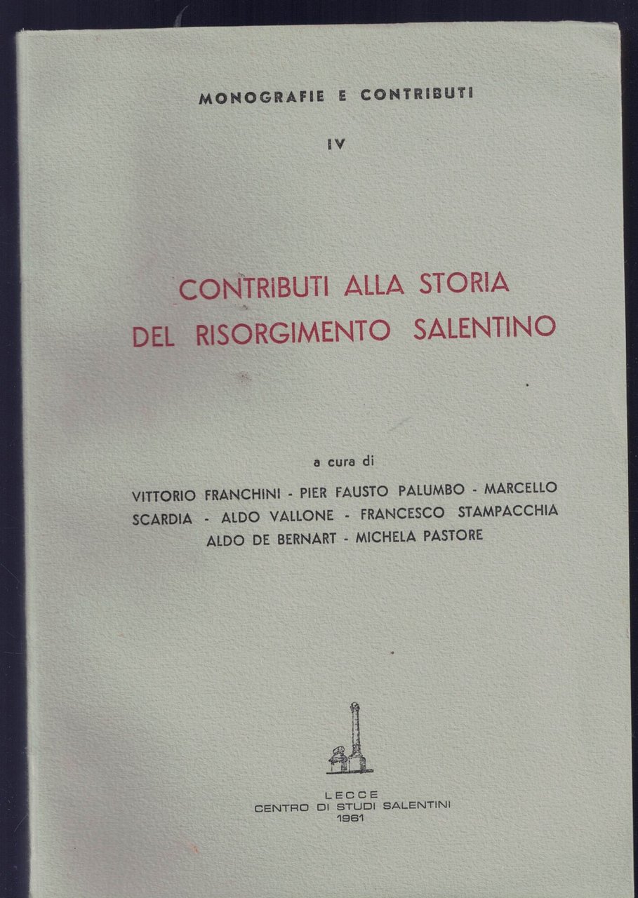 Contributi alla storia del Risorgimento salentino | Immagine principale