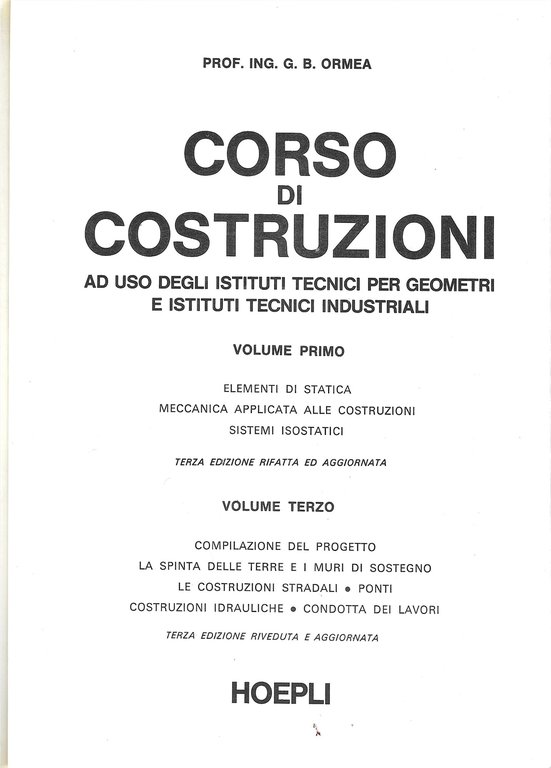 CORSO DI COSTRUZIONI - Tre volumi -