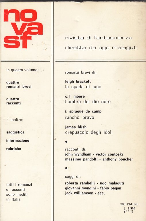 Crepuscolo degli idolo. Nova sf anno XI n 36 rivista …