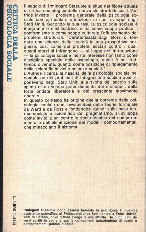 Critica della psicologia sociale. Nascita e funzione politica della psicologia … | Immagine Gallery 2