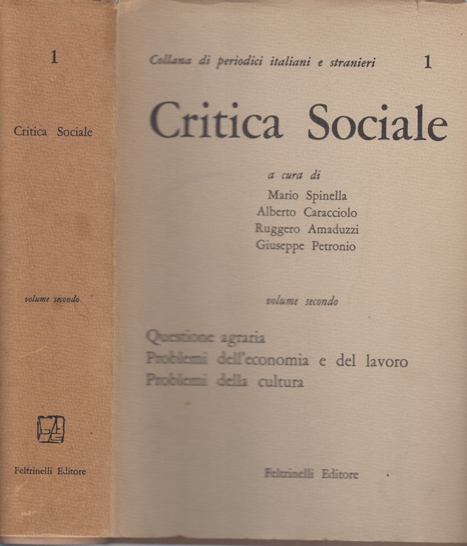 Critica Sociale . 3 volumi. Volume primo Politica e ideologia … | Immagine Gallery 2