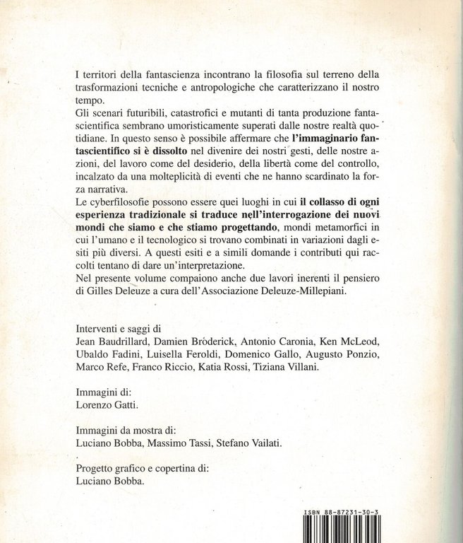 Cyberfilosofie. Fantascienza, antropologia e nuove tecnologie