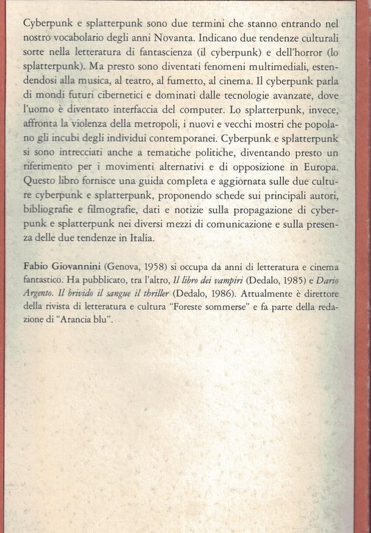 Cyberpunk e Splatterpunk- Guida a due culture di fine millennio