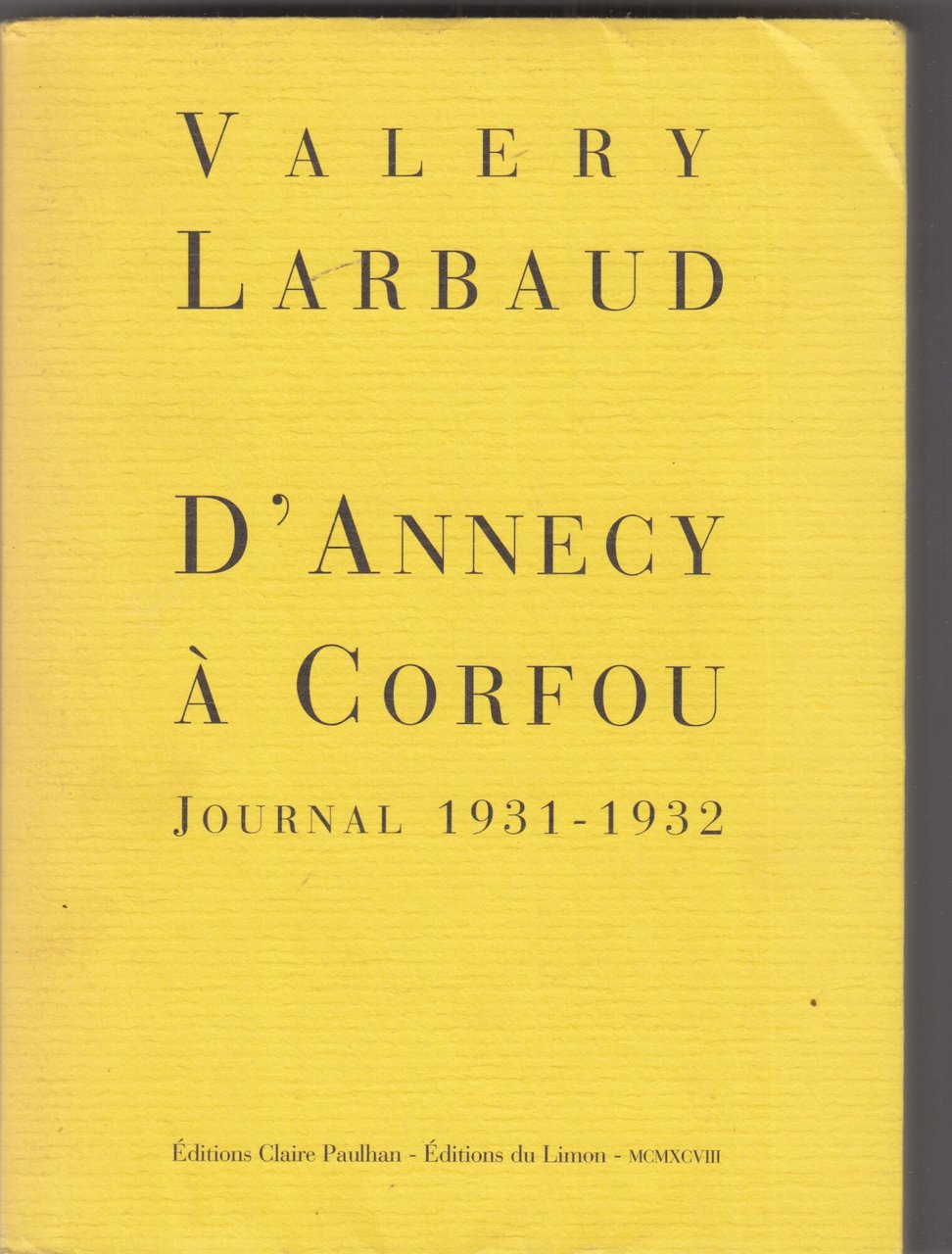 D'Annecy A Corfou. Journal 1931-1932 | Immagine principale