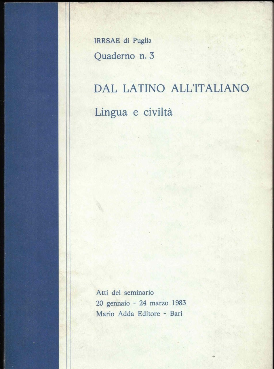 Dal latino all'italiano lingua e civiltà