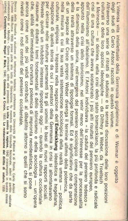 Dallo storicismo alla sociologia.