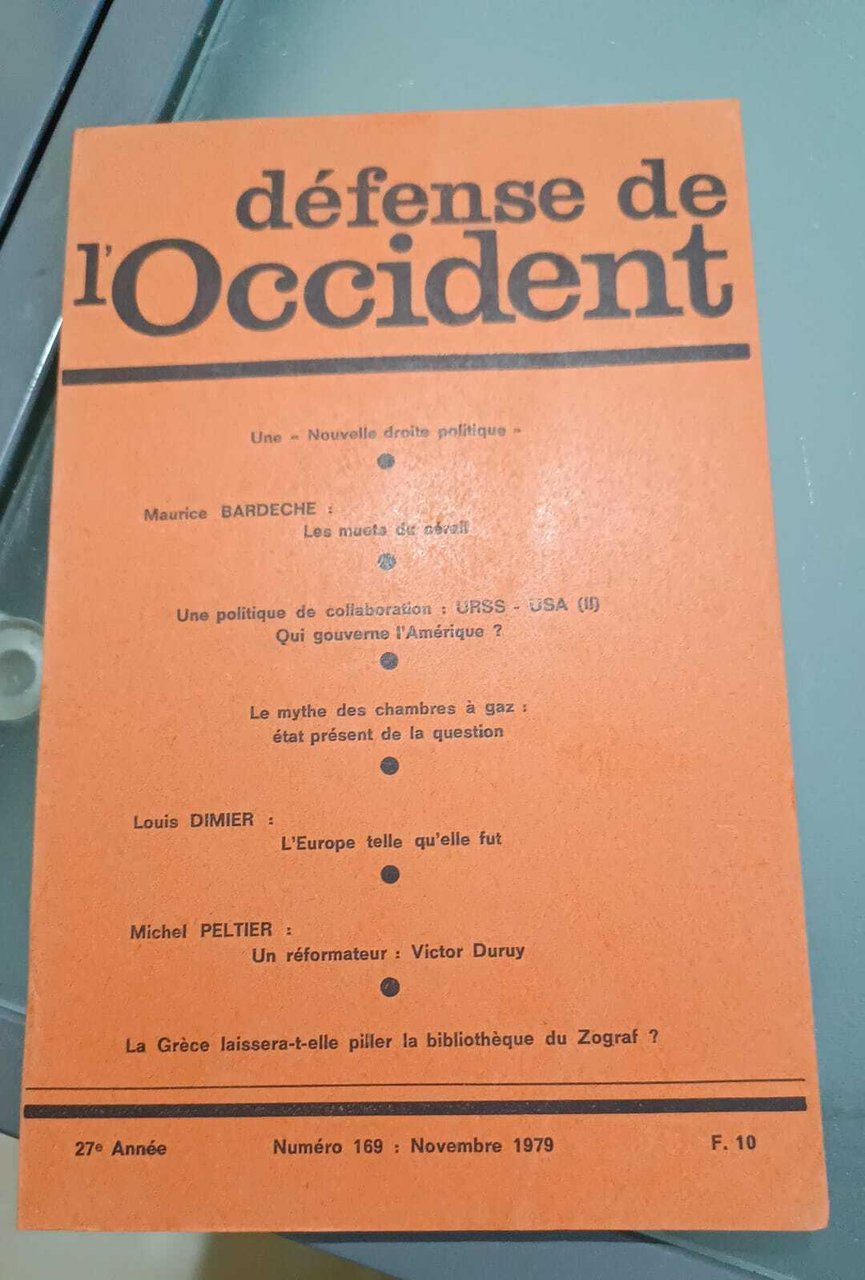 Defense de l'Occident- numero 169. Nov. 1979