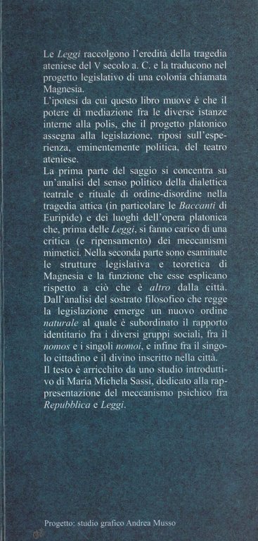 Dionisiaco e alterità nelle «Leggi» di Platone. Ordine del corpo …