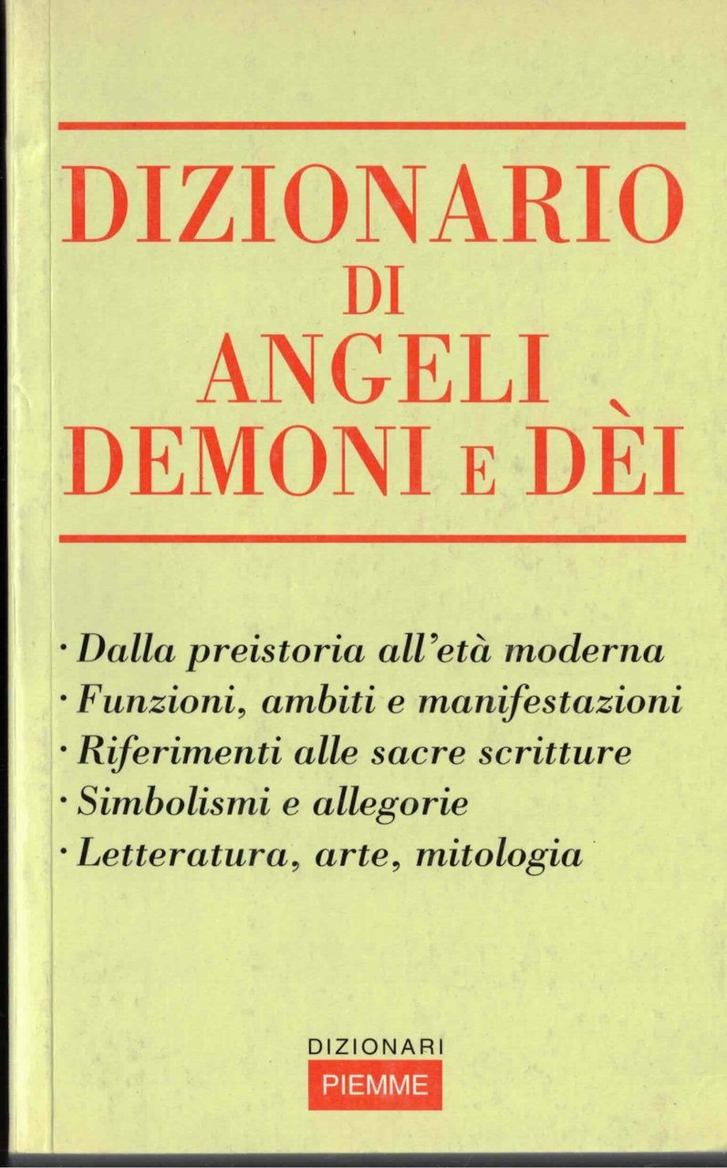 Dizionario di angeli, demoni e dèi