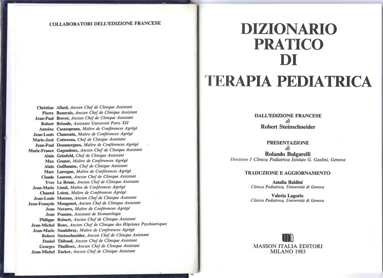 DIZIONARIO PRATICO DI TERAPIA PEDIATRICA