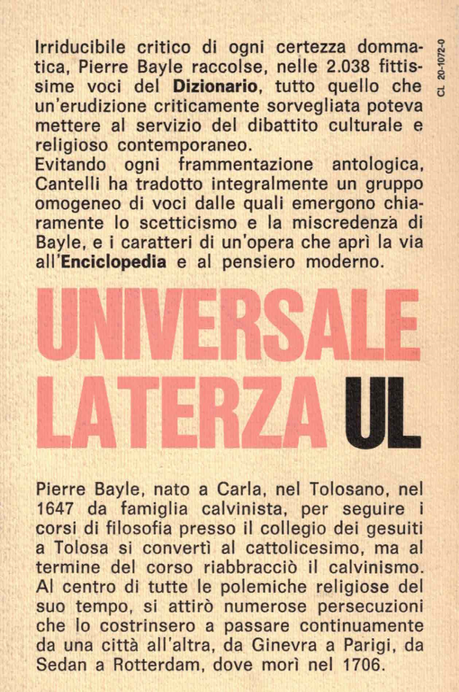 dizionario storico-critico 2 vol. completo 12 voci dibattito culturale religioso