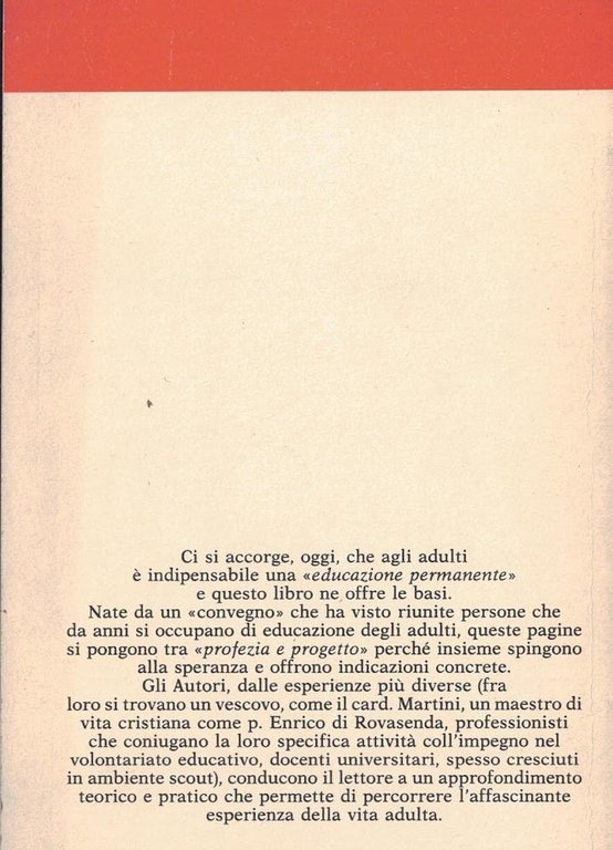 Educazione permanente. Tra profezia e progetto