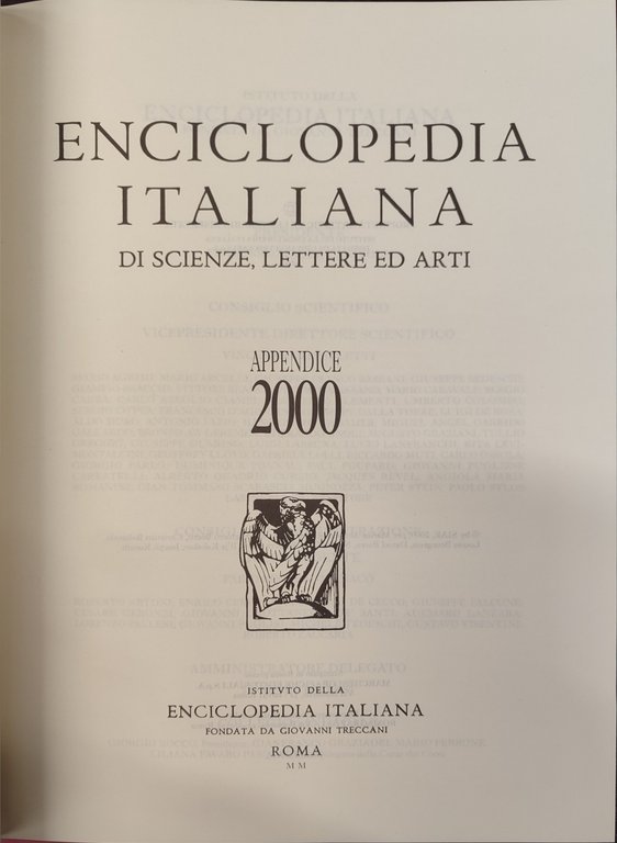 Enciclopedia italiana appendice 2000. 2 volumi A-LA LE-Z