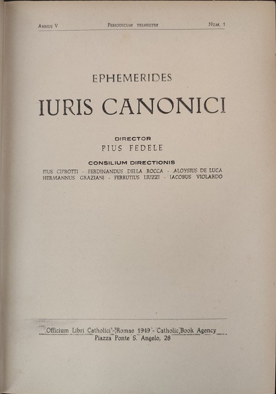Ephemerides iuris canonici. V 1949