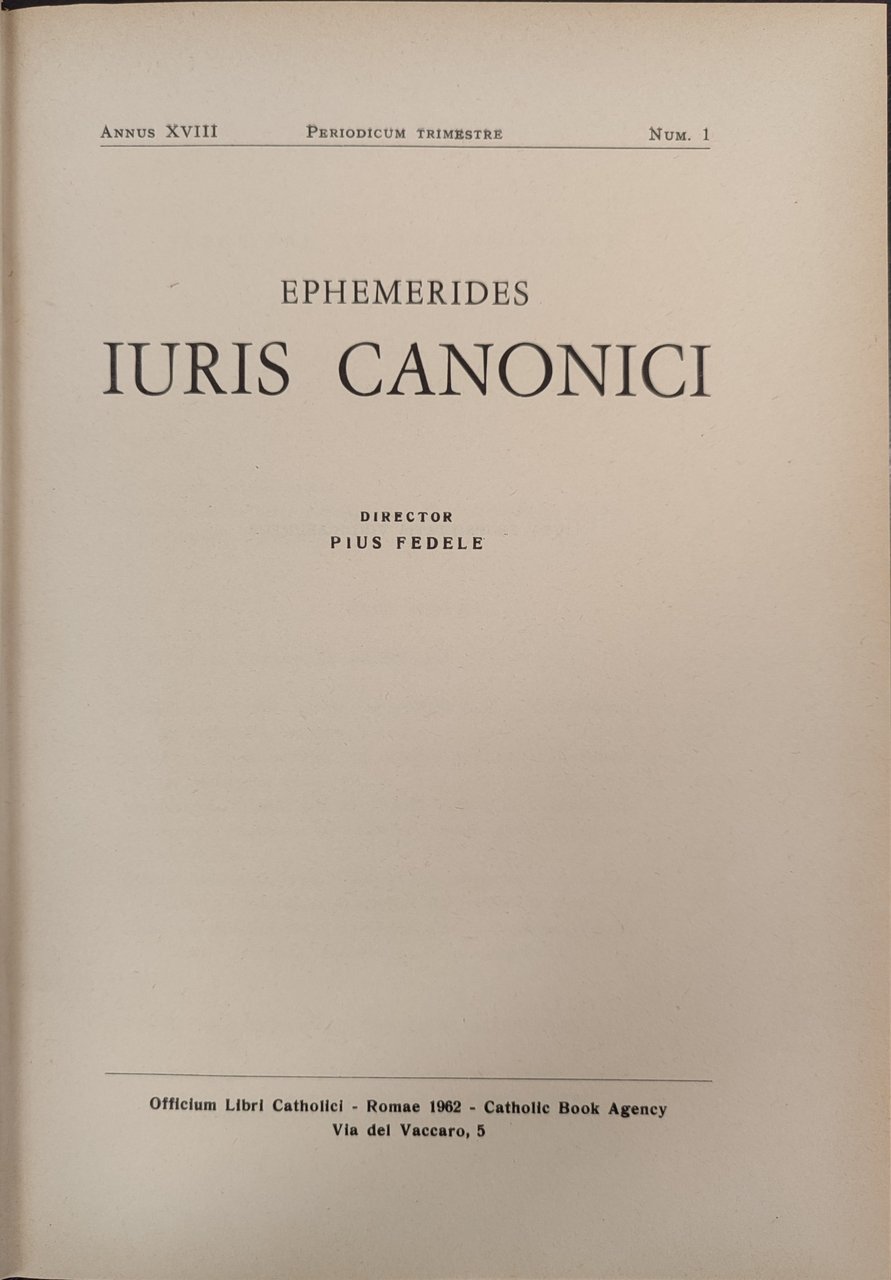 Ephemerides iuris canonici. XVIII 1962