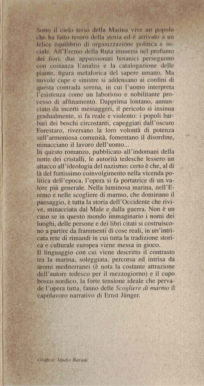 Ernst Jünger sulle scogliere di marmo