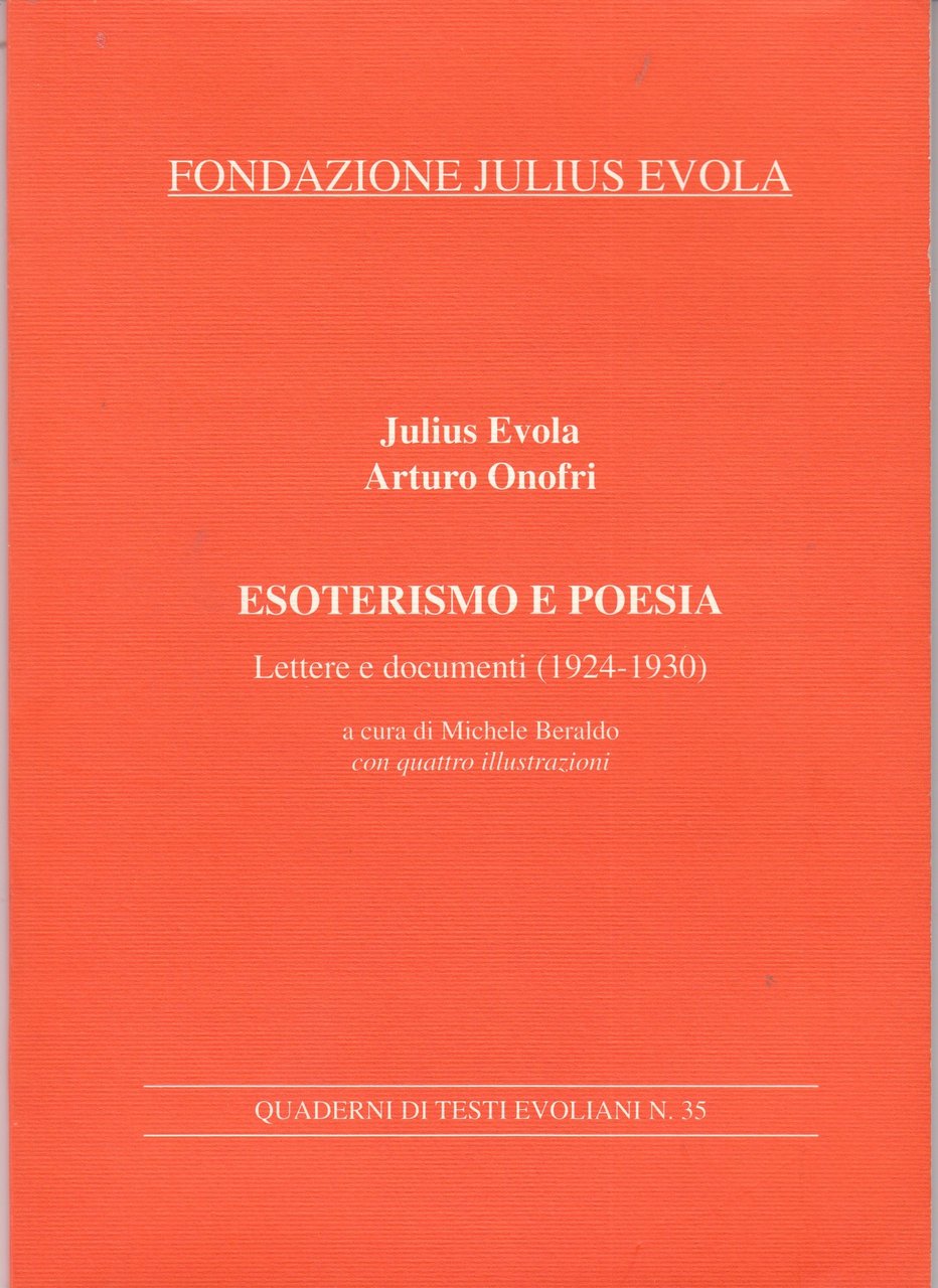 Esoterismo e poesia letere e documenti (1924-1930)