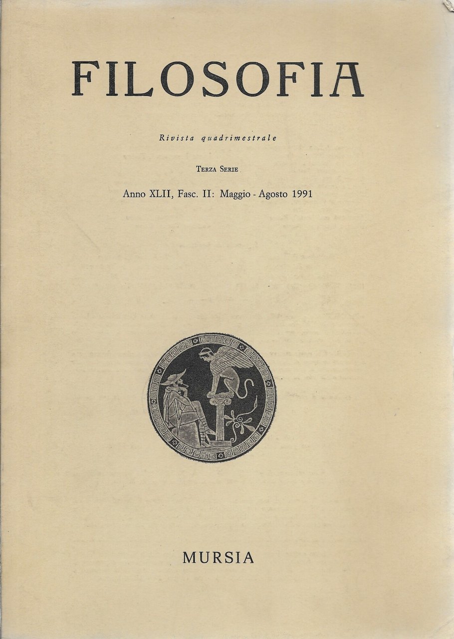 FILOSOFIA ( Rivista quadrimestrale ) Terza Serie Anno XLII, Fasc. …