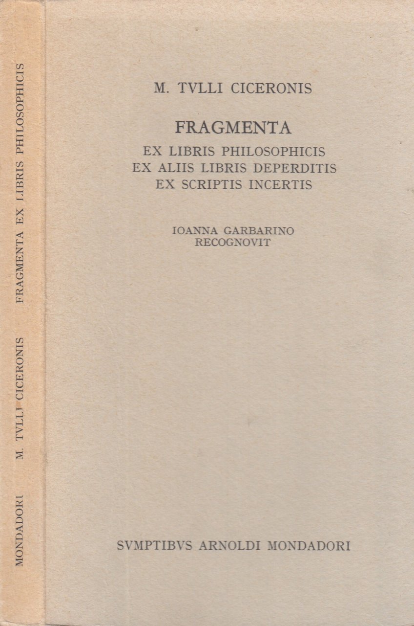 Fragmenta. Ex libris philosophicis. Ex aliis libris deperditis. Ex scriptis … | Immagine principale