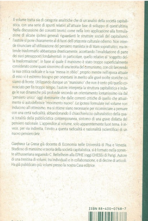 Fuori dalla corrente. Decostruzione-ricostruzione di una teoria critica del capitalismo