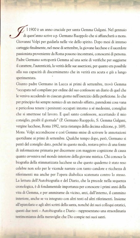 Germoglio e Frutto autobiografia e diario
