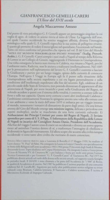 Gianfrancesco Gemelli-Careri. L'Ulisse del XVII secolo.