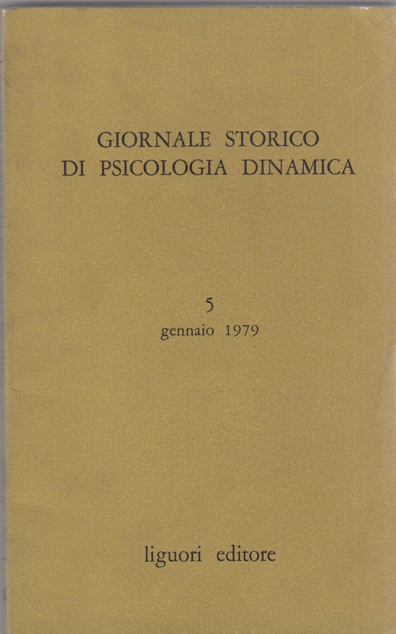 Giornale storico di psicologia dinamica. Vol III fascicolo 5