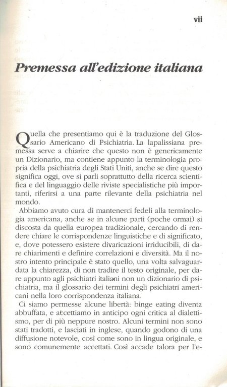 Glossario americano di psichiatria