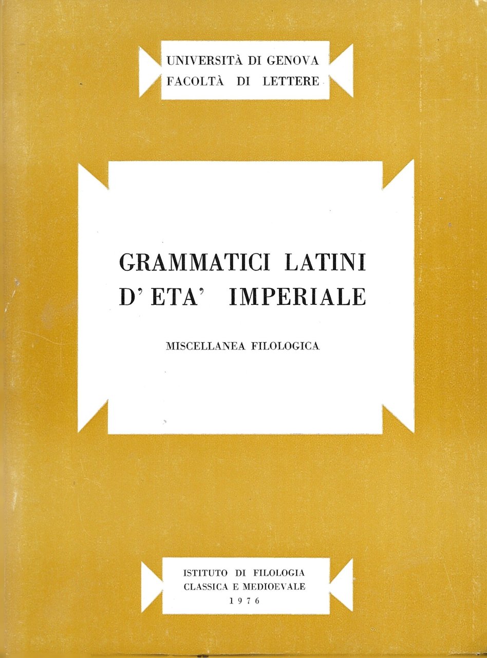 GRAMMATICI LATINI D ' ETA ' IMPERIALE