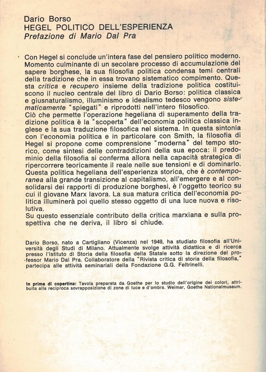 Hegel politico dell'esperienza