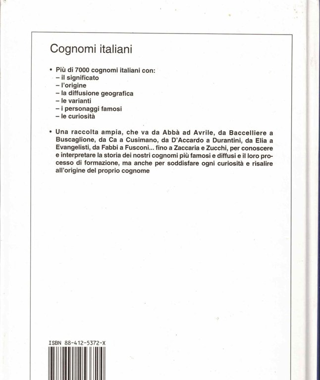 I cognomi italiani. Origine e significato