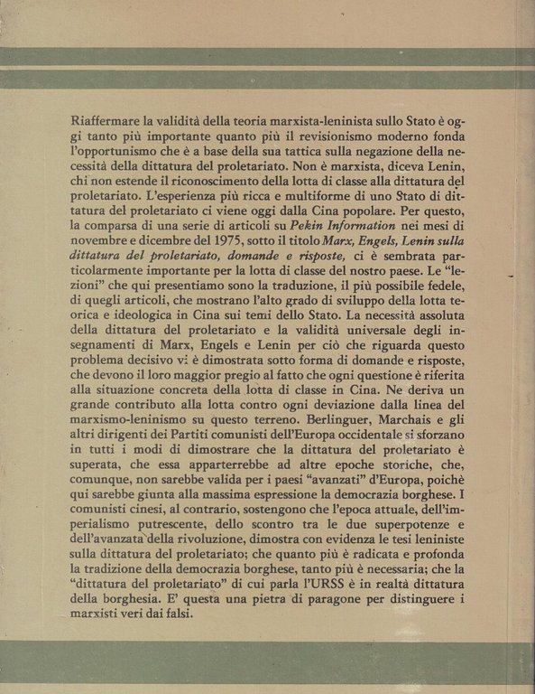 I COMUNISTI CINESI SULLA DITTATURA DEL PROLETARIATO
