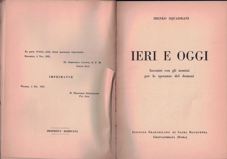 IERI E OGGI-incontri con gli uomini per le speranze del …