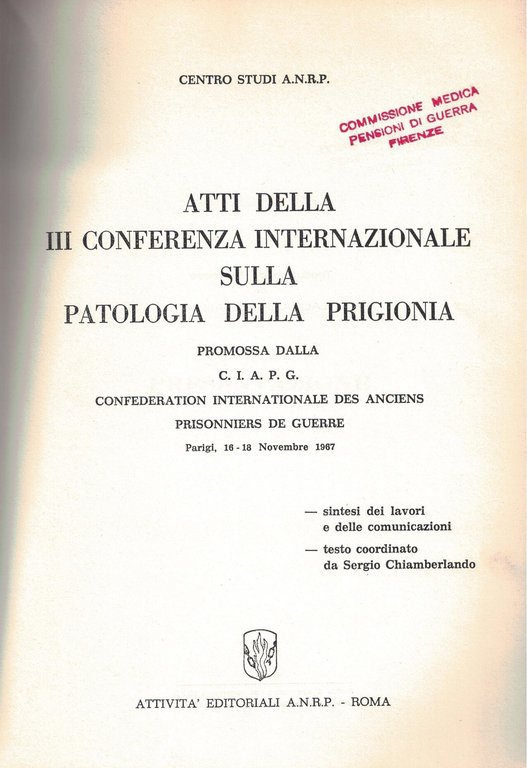 III Conferenza Internazionale sulla patologia della prigionia