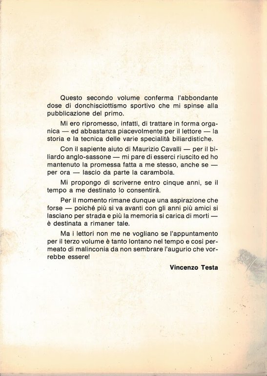 IL BILIARDO volume secondo 1983