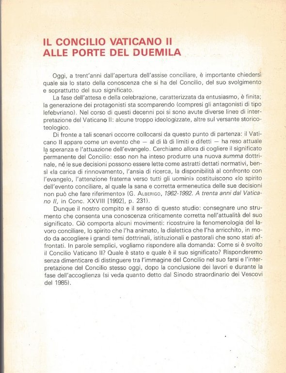 Il Concilio Vaticano II alle soglie del 2000