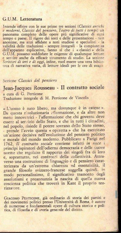 Il contratto sociale o principi di diritto politico.